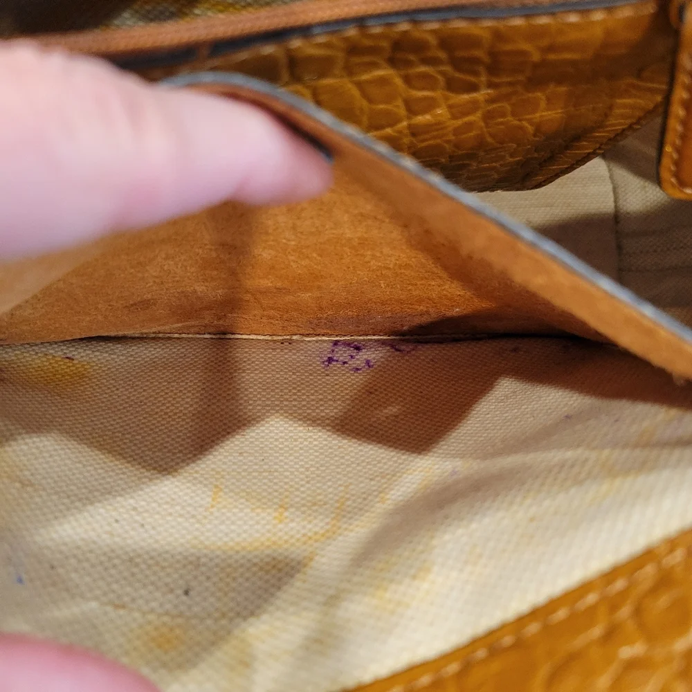 MICHAEL KORS CANVAS CROC EMBOSSED LEATHER TOTE 12